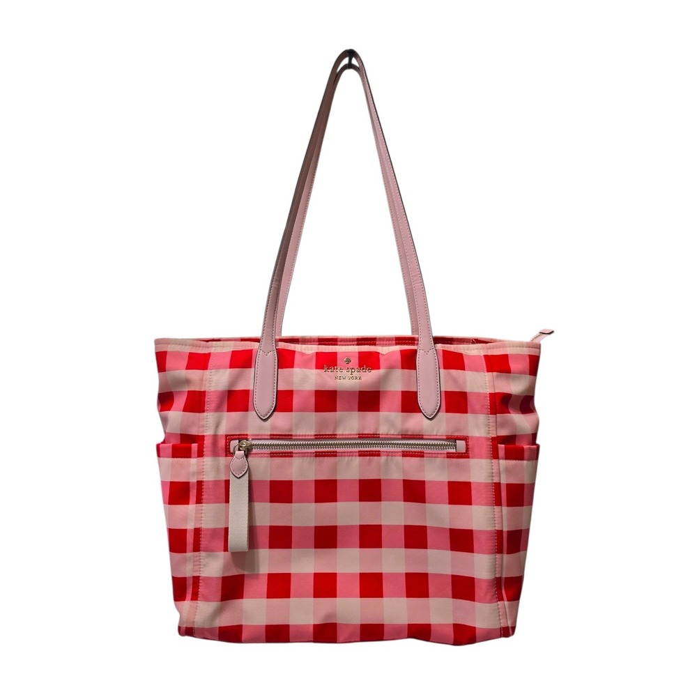 kate spade Pink and Red Gingham Tote